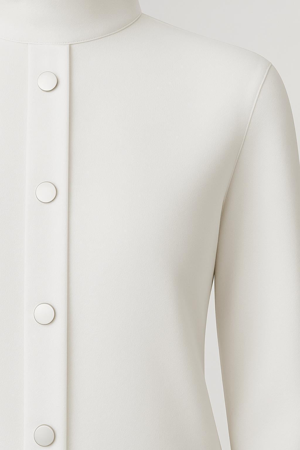 Minimalist Blouse – Stand Collar – Hidden Button Closure | Tanzanix Eclat-Tanzanix