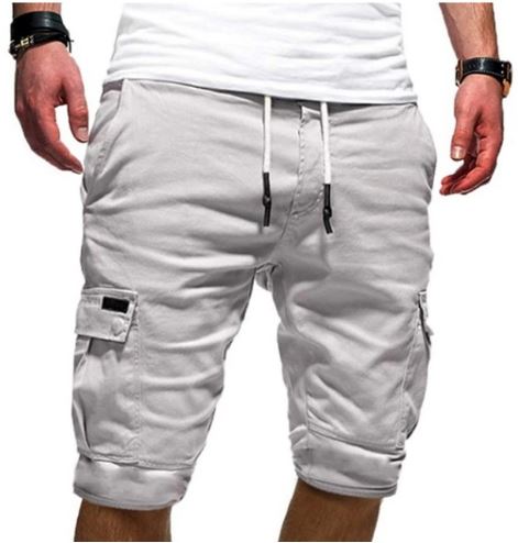 Tanzanix | Adjustable cargo shorts with large pockets-Apparel & Accessories > Clothing > Shorts > Cargo Shorts-White-XS-Tanzanix