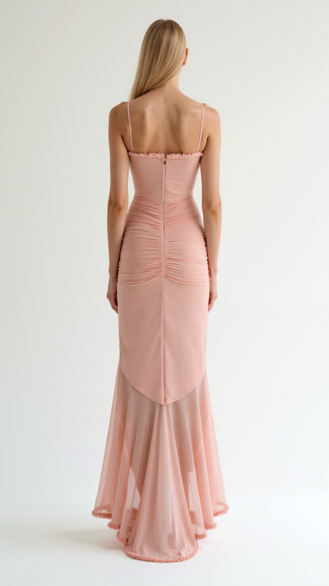 Tanzanix | Asymmetrical Maxi Dress with Heart-shaped Neckline-Apparel & Accessories > Clothing > Dresses-Tanzanix