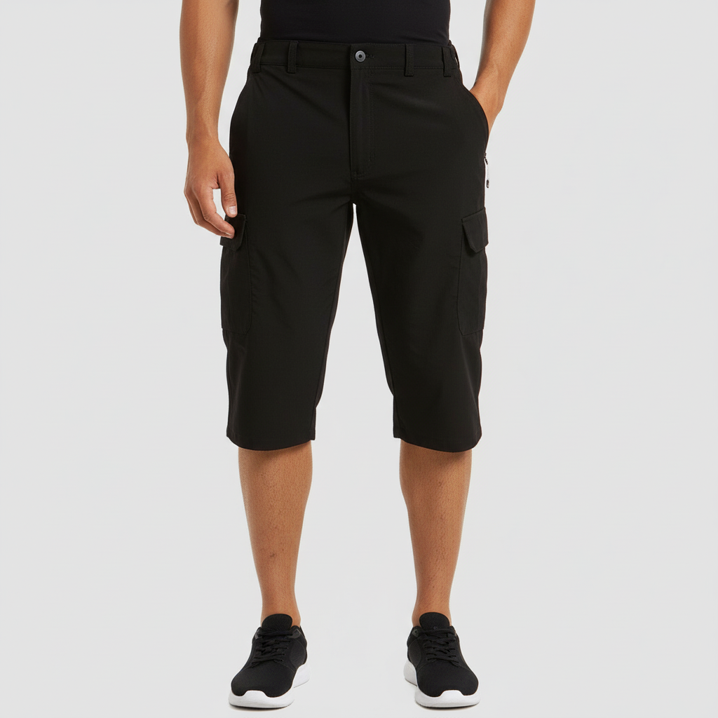 Tanzanix | Breathable cargo shorts with multiple pockets-Apparel & Accessories > Clothing > Shorts > Cargo Shorts-Black-S-Tanzanix
