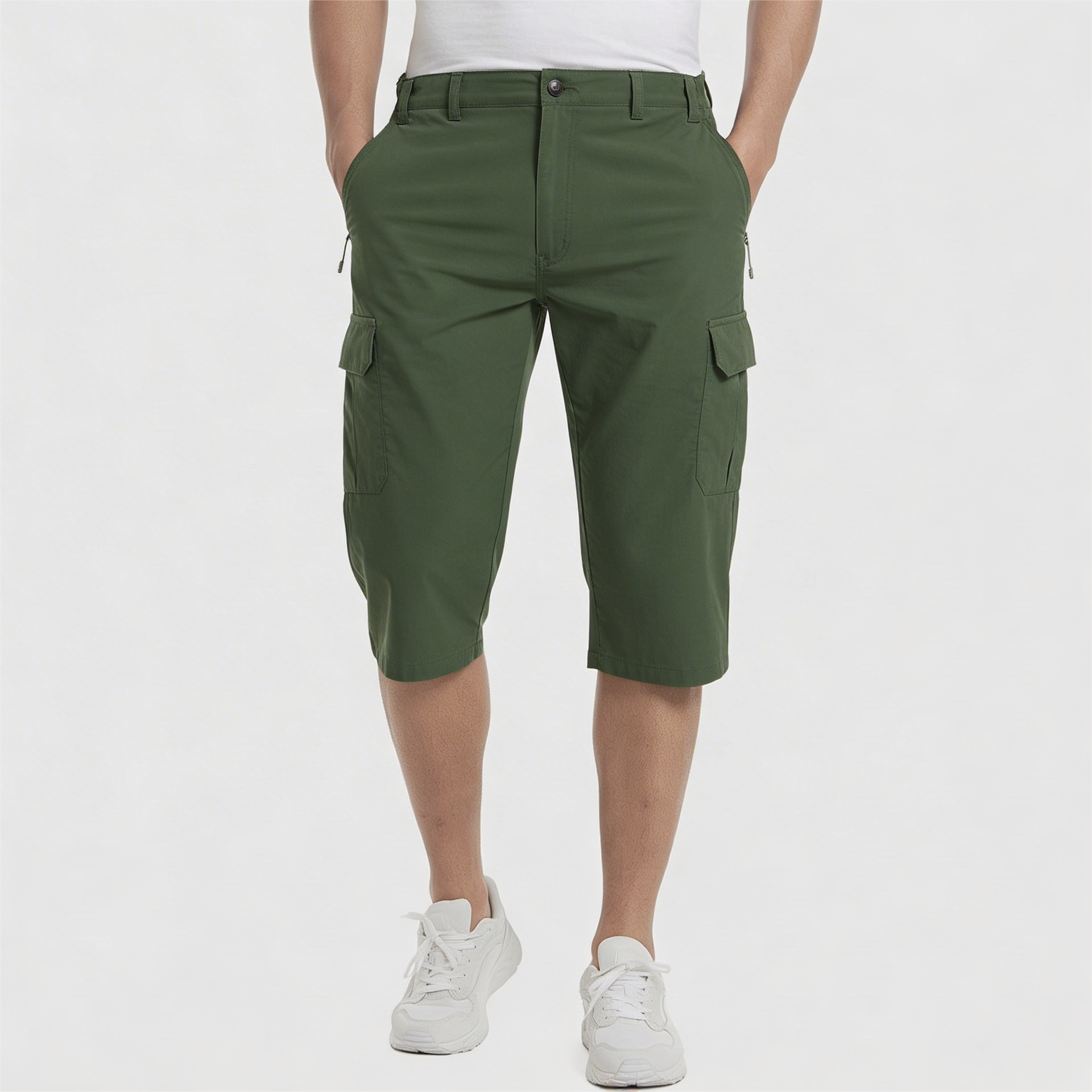 Tanzanix | Breathable cargo shorts with multiple pockets-Apparel & Accessories > Clothing > Shorts > Cargo Shorts-Green-S-Tanzanix