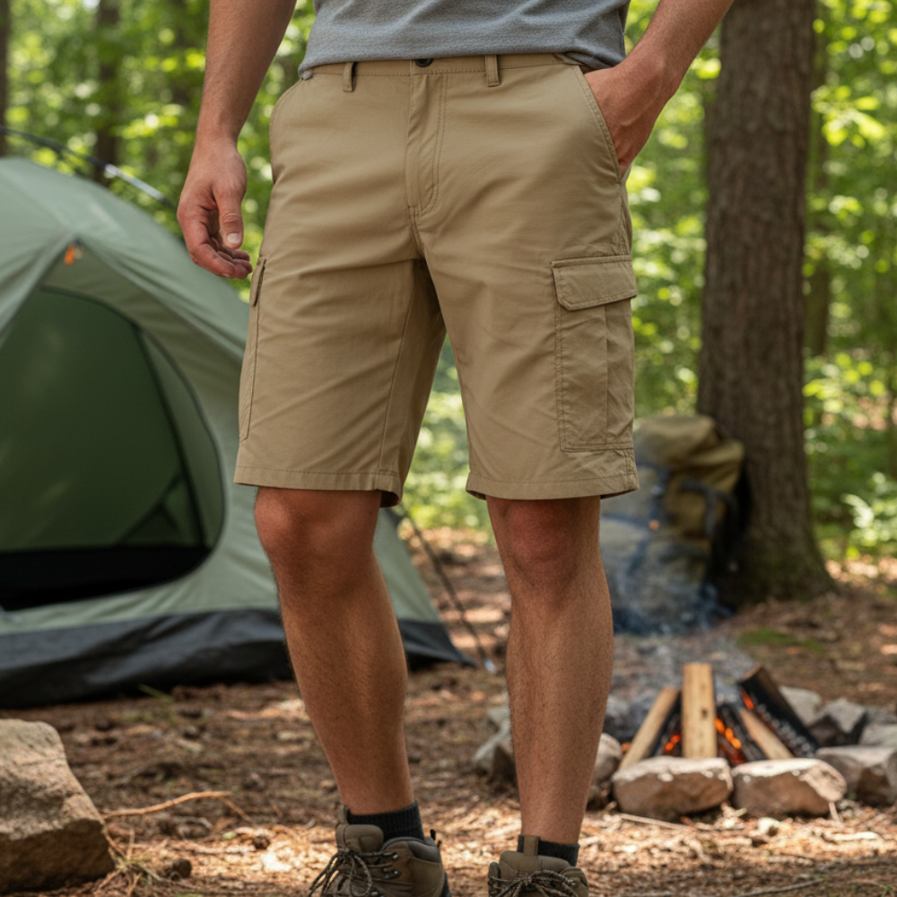 Tanzanix | Breathable cargo shorts with relaxed fit and six pockets-Apparel & Accessories > Clothing > Shorts > Cargo Shorts-Tanzanix