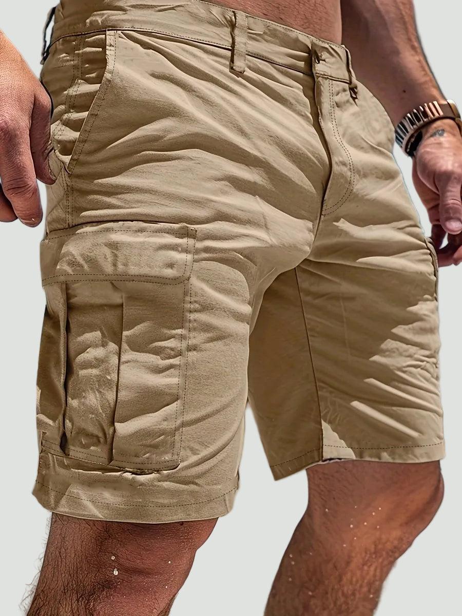 Tanzanix | Breathable cargo shorts with relaxed fit and six pockets-Apparel & Accessories > Clothing > Shorts > Cargo Shorts-Khaki-S-Tanzanix