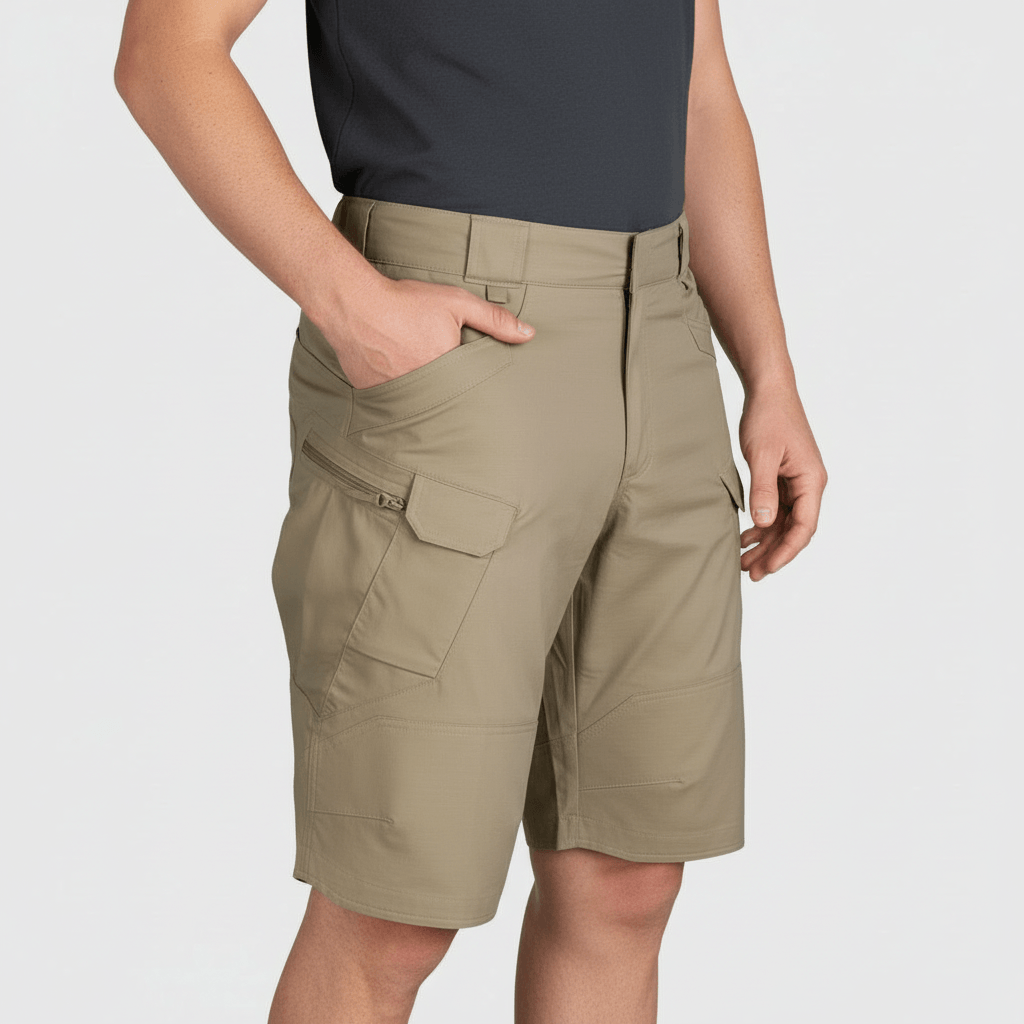 Tanzanix | Breathable tactical cargo shorts with multifunctional pockets-Apparel & Accessories > Clothing > Shorts > Cargo Shorts-Khaki-S-Tanzanix