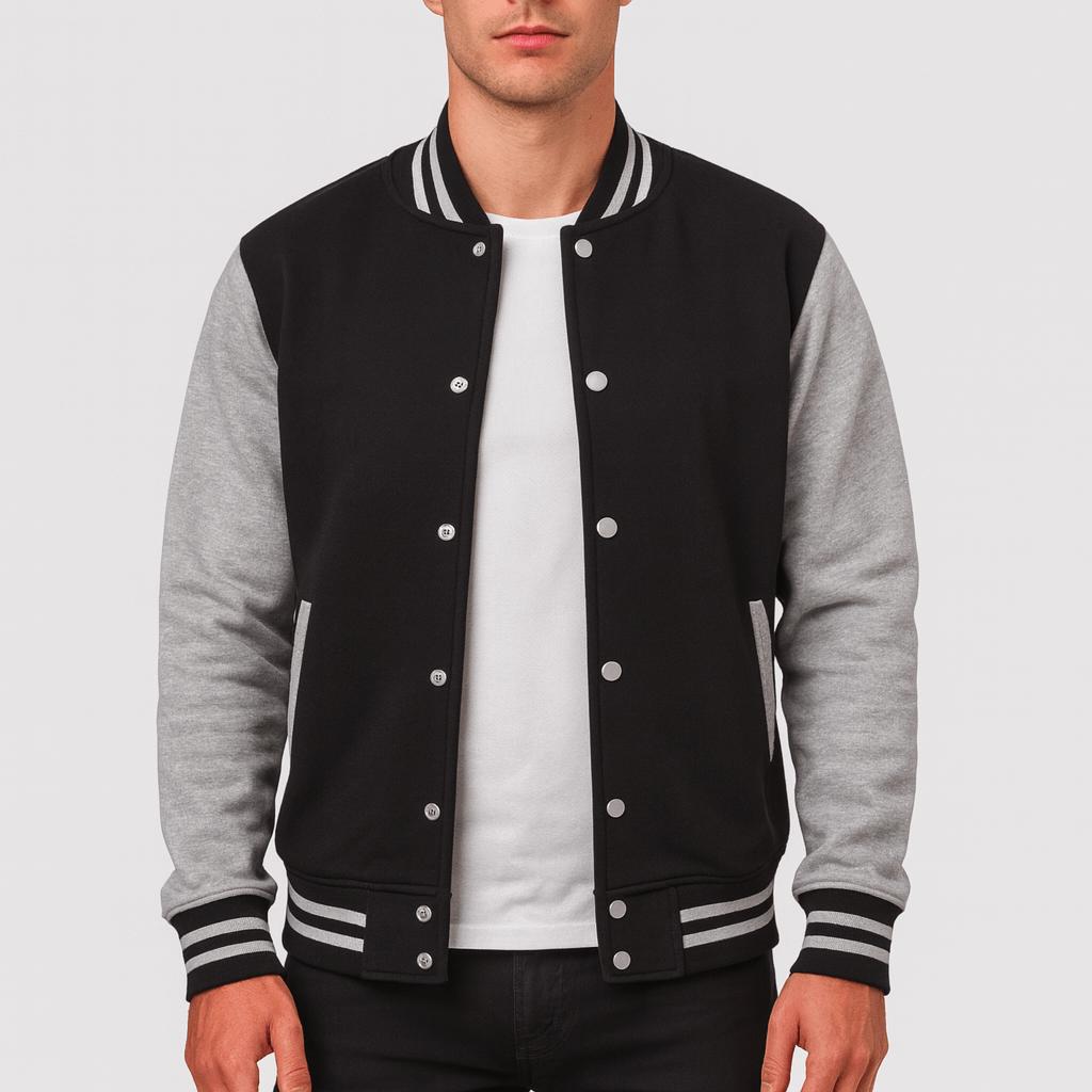 Tanzanix | Classic bomber jacket with contrast details-Apparel & Accessories > Clothing > Outerwear > Coats & Jackets > Bomber Jackets-Black-S-Tanzanix
