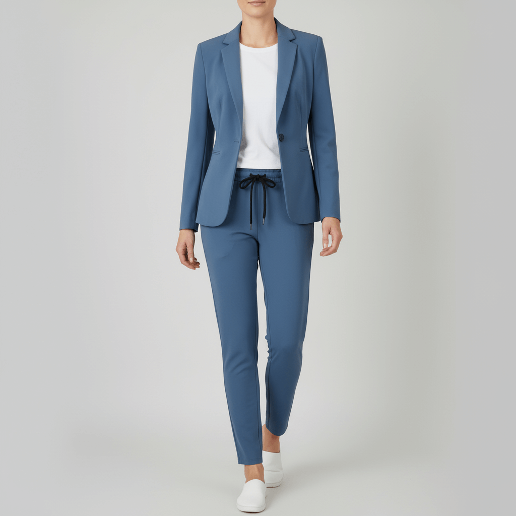 Tanzanix | Classic collar jacket and jogger two-piece set-Apparel & Accessories > Clothing > Outfit Sets-Blue-S-Tanzanix