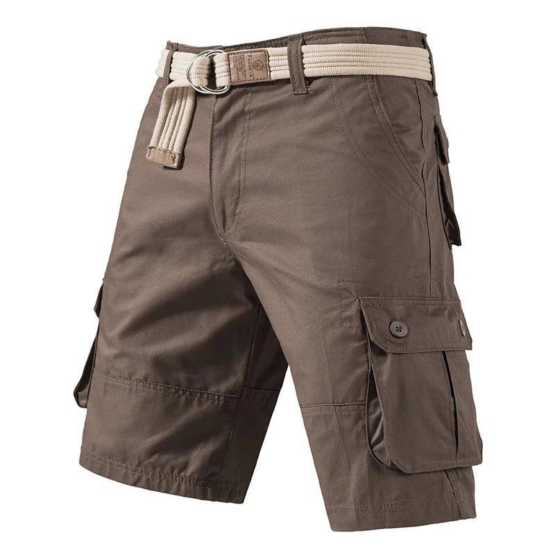Tanzanix | Comfortable modern cargo shorts-Apparel & Accessories > Clothing > Shorts > Cargo Shorts-Brown-34-Tanzanix