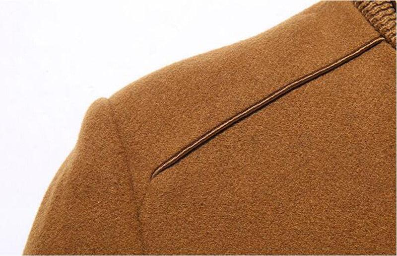 Tanzanix | Detachable scarf woolen coat with tailored fit-Apparel & Accessories > Clothing > Outerwear > Coats & Jackets > Overcoats-Tanzanix