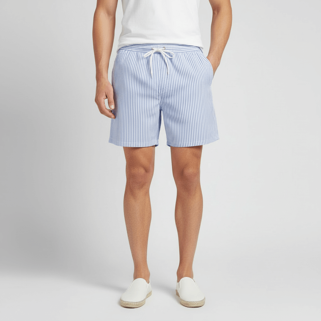 Tanzanix | Elastic Waist Swim Shorts-Apparel & Accessories > Clothing > Swimwear-Light Blue-S-Tanzanix