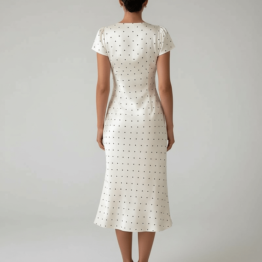 Tanzanix | Elegant Print Satin Midi Dress-Apparel & Accessories > Clothing > Dresses-Tanzanix