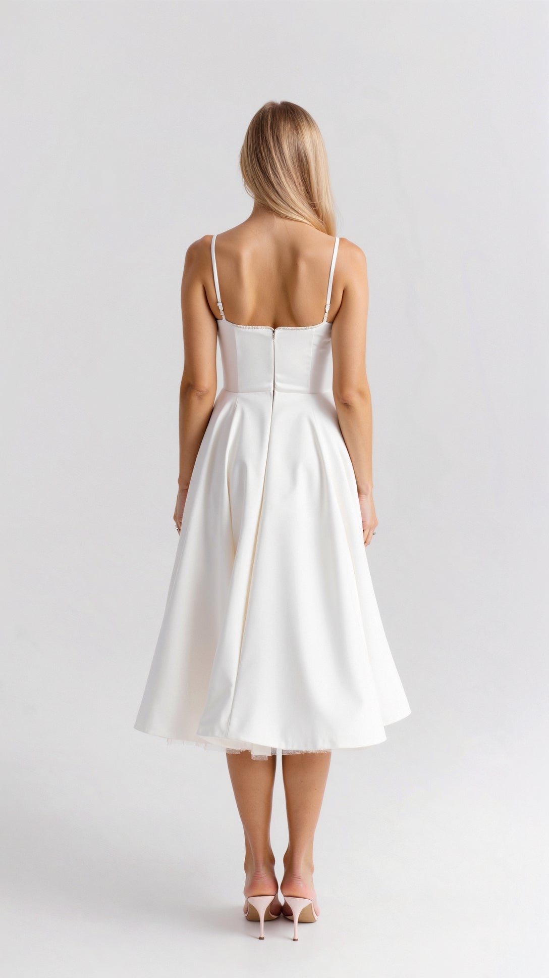 Tanzanix | Elegant multi-layered tulle midi dress-Apparel & Accessories > Clothing > Dresses-Tanzanix