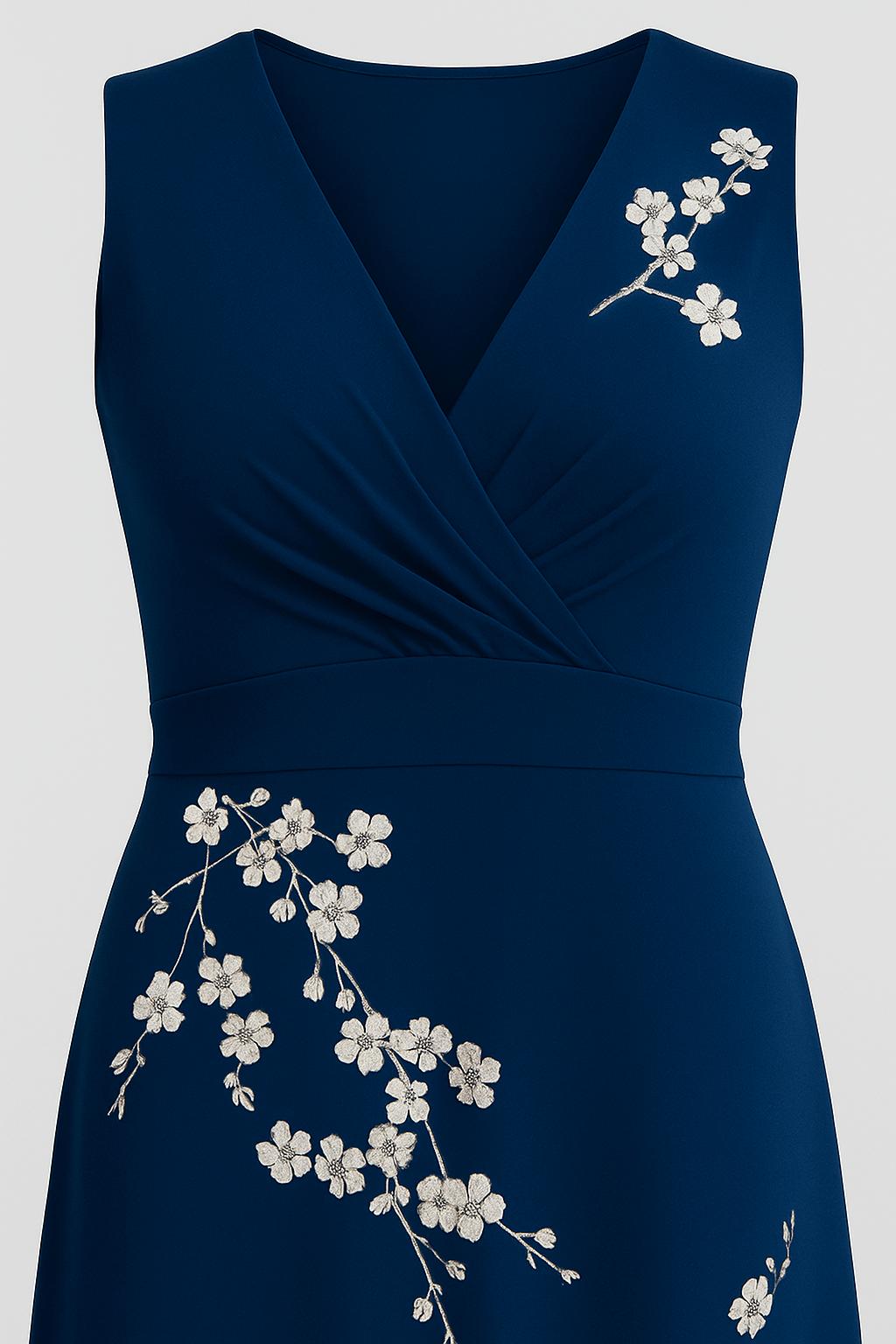 Tanzanix | Floral Print Tank Top – Wrap V-Neckline – Fitted Waist-Tanzanix