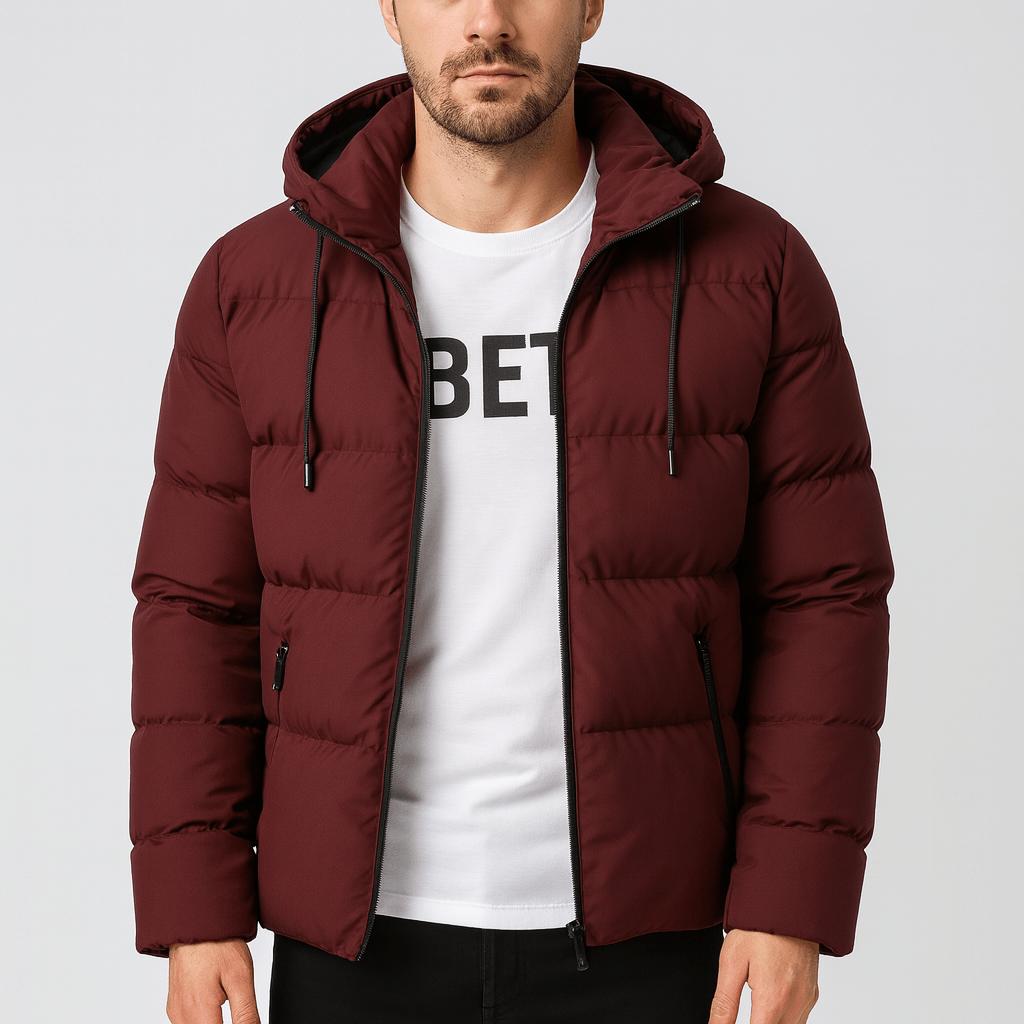 Tanzanix | Insulated waterproof puffer jacket with hood-Apparel & Accessories > Clothing > Outerwear > Coats & Jackets > Puffer Jackets-Red-XS-Tanzanix