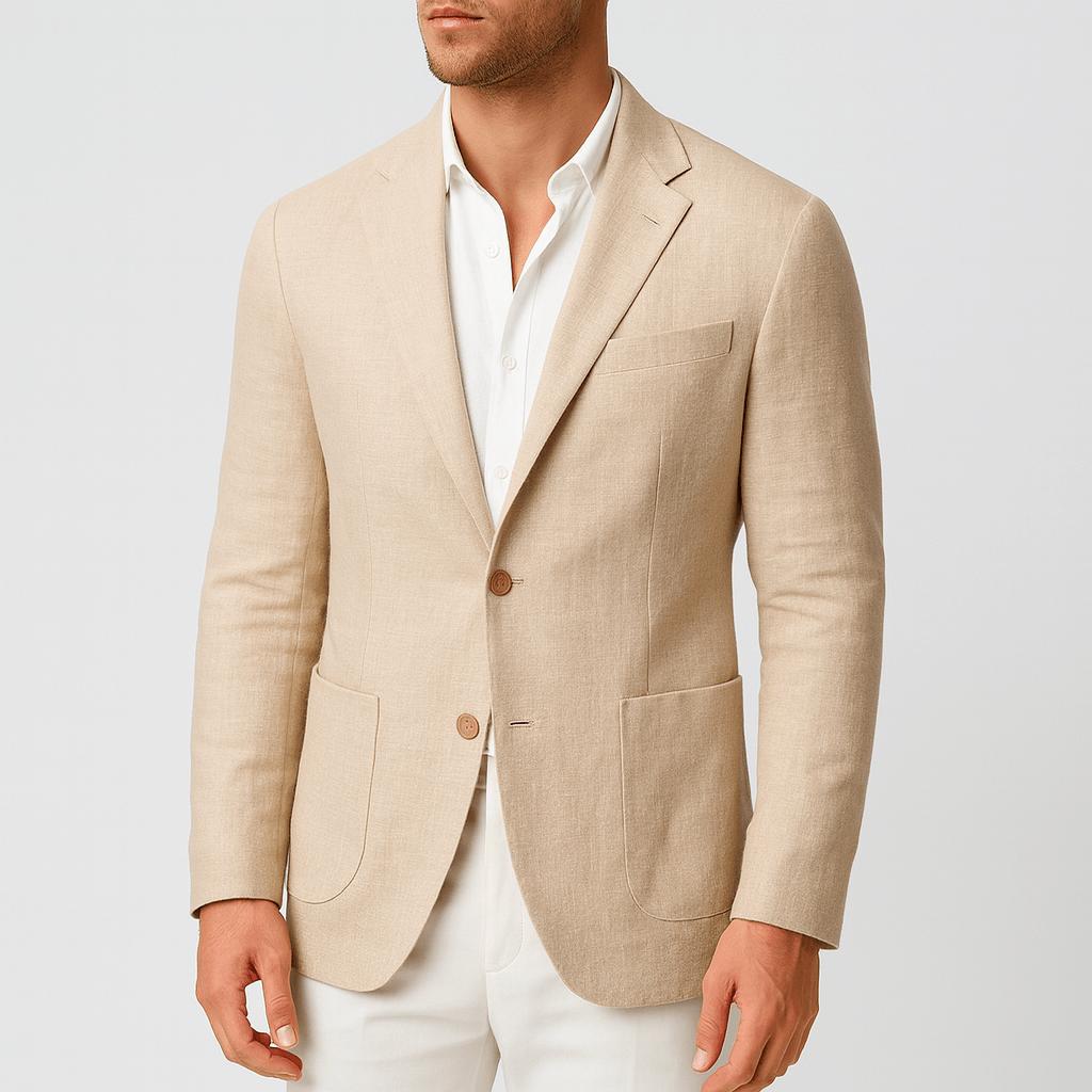 Tanzanix | Lightweight linen blazer-Apparel & Accessories > Clothing > Outerwear > Coats & Jackets > Sport Jacket-Beige-S-Tanzanix