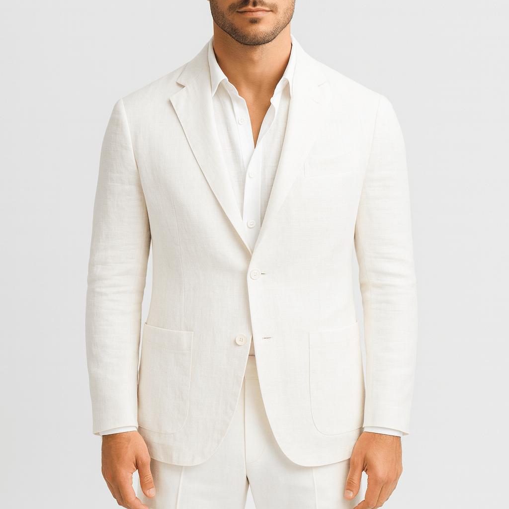 Tanzanix | Lightweight linen blazer-Apparel & Accessories > Clothing > Outerwear > Coats & Jackets > Sport Jacket-White-S-Tanzanix