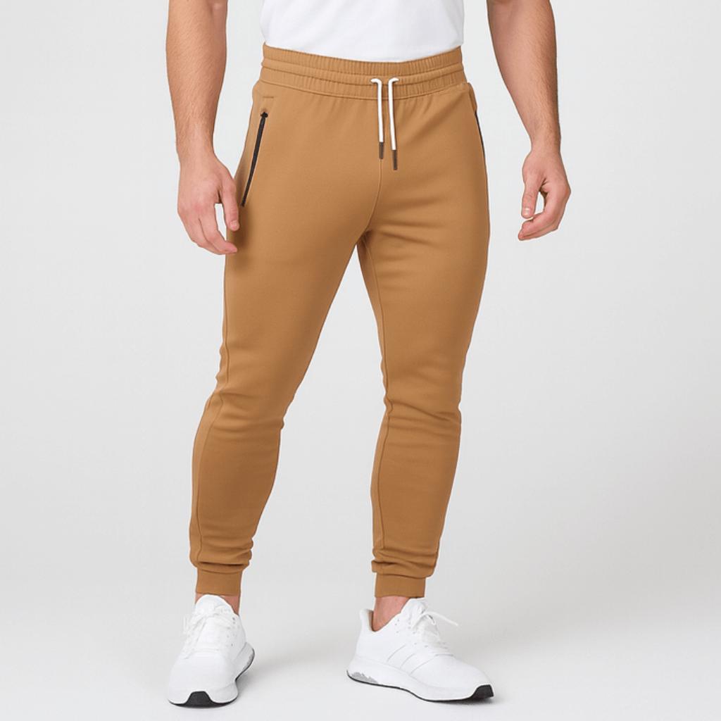 Tanzanix | Lightweight polyester trousers-Apparel & Accessories > Clothing > Pants > Trousers-Beige-XS-Tanzanix