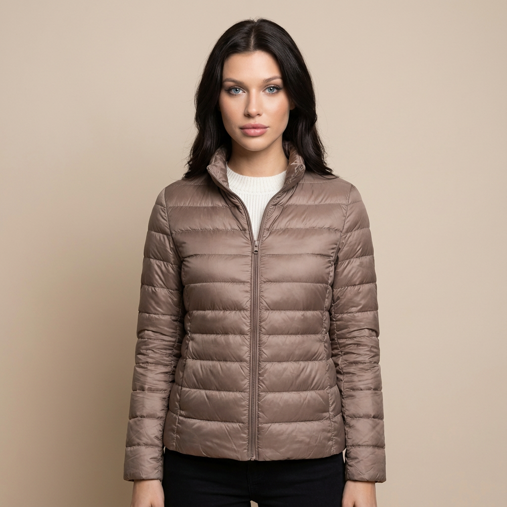 Tanzanix | Lightweight water-repellent puffer jacket-Apparel & Accessories > Clothing > Outerwear > Coats & Jackets > Puffer Jackets-Beige-S-Tanzanix