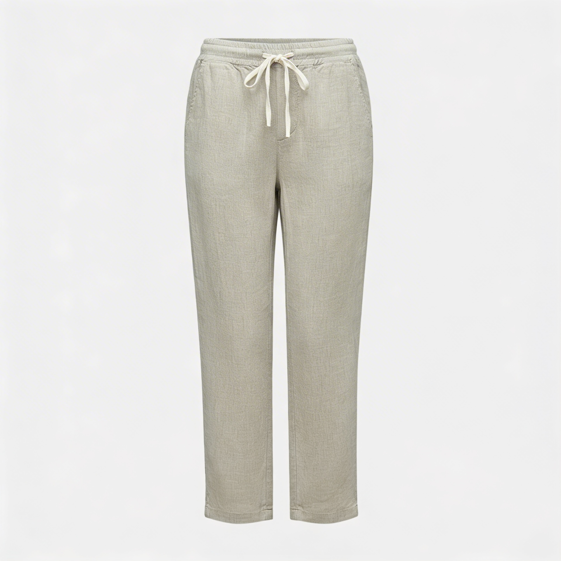 Tanzanix | Linen blend trousers with drawstring-Apparel & Accessories > Clothing > Pants > Trousers-Tanzanix