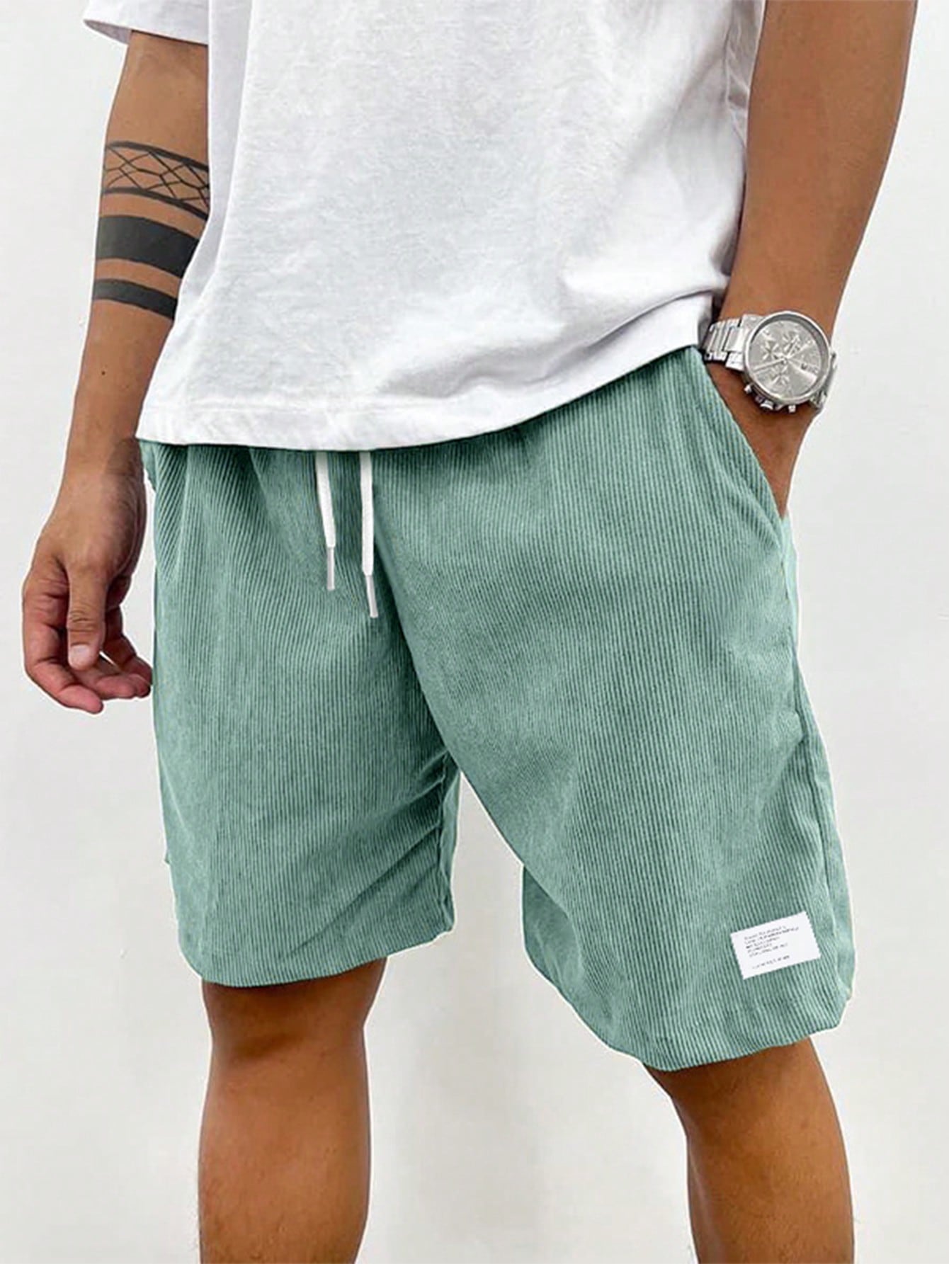 Tanzanix | Loose fit shorts with adjustable drawstring-Apparel & Accessories > Clothing > Shorts-Green-XS-Tanzanix