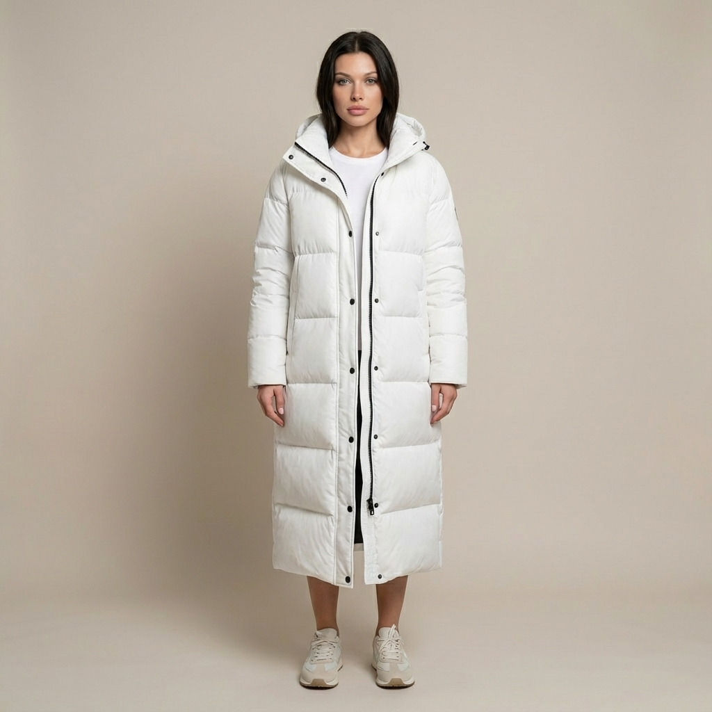 Tanzanix | Maxi Puffer Jacket with Spacious Hood-Apparel & Accessories > Clothing > Outerwear > Coats & Jackets > Puffer Jackets-White-S-Tanzanix