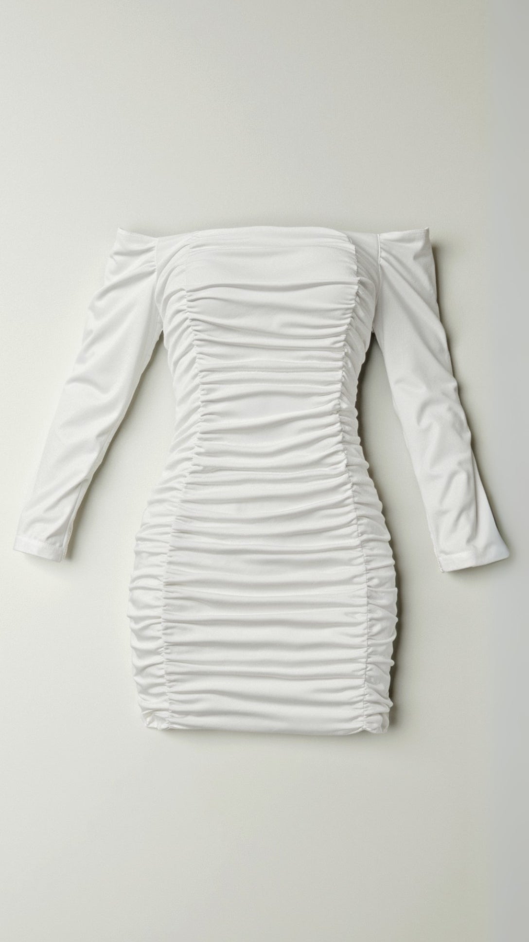 Tanzanix | Off-the shoulder mini bodycon dress with gathered ruffles-Apparel & Accessories > Clothing > Dresses-Tanzanix
