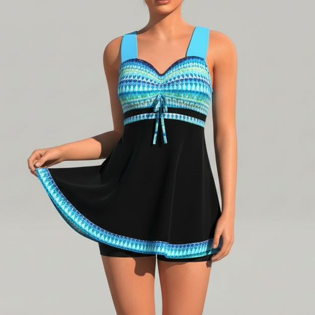 Tanzanix | Quick-drying one-piece swimsuit with sweetheart neckline-Apparel & Accessories > Clothing > Swimwear > One-Piece Swimsuits-Light Blue-S-Tanzanix