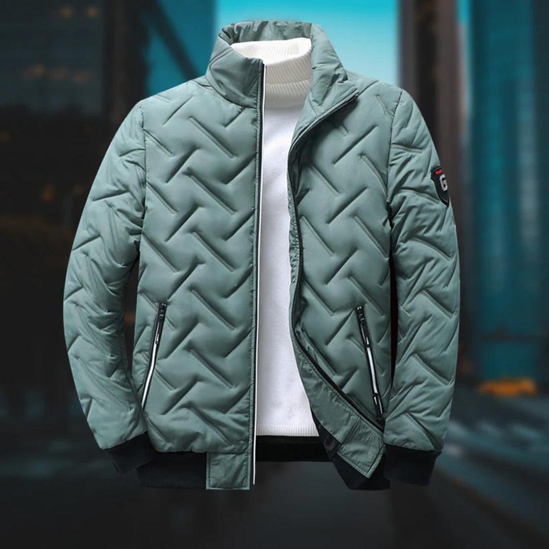 Tanzanix | Quilted texture casual puffer jacket-Apparel & Accessories > Clothing > Outerwear > Coats & Jackets > Puffer Jackets-Green-L-Tanzanix