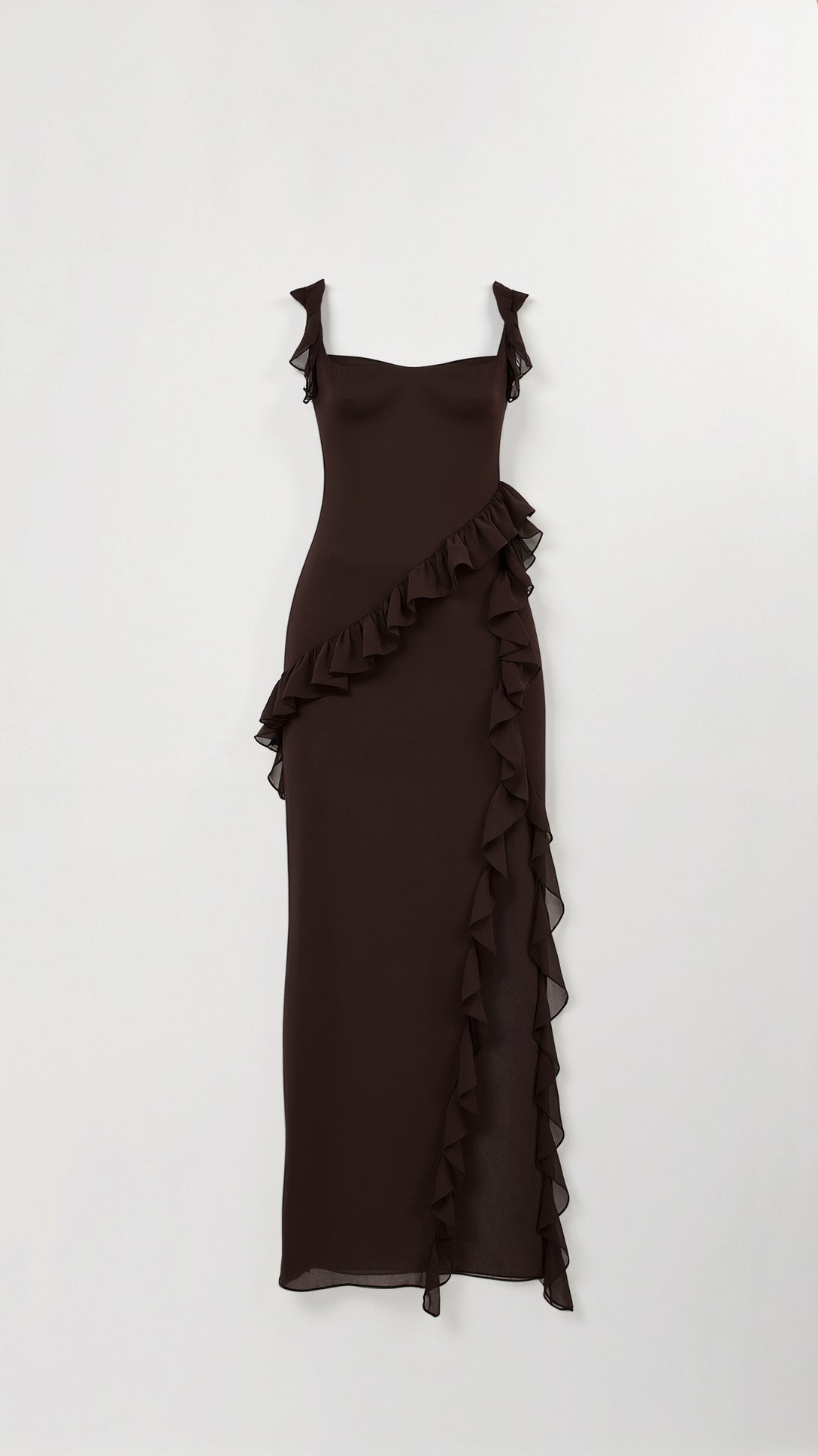 Tanzanix | Ruffled Maxi Dress with High Slit-Apparel & Accessories > Clothing > Dresses-Tanzanix