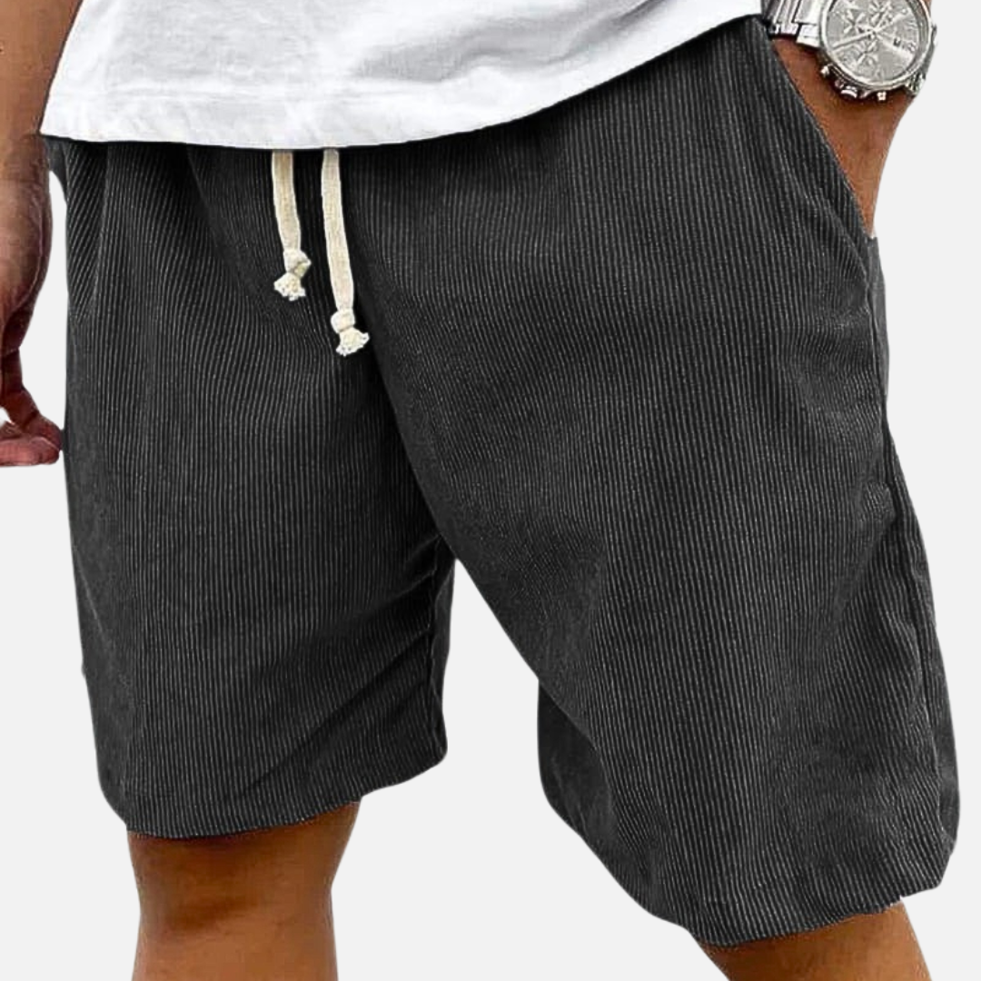 Tanzanix | Soft corduroy shorts-Apparel & Accessories > Clothing > Shorts-Black-S-Tanzanix