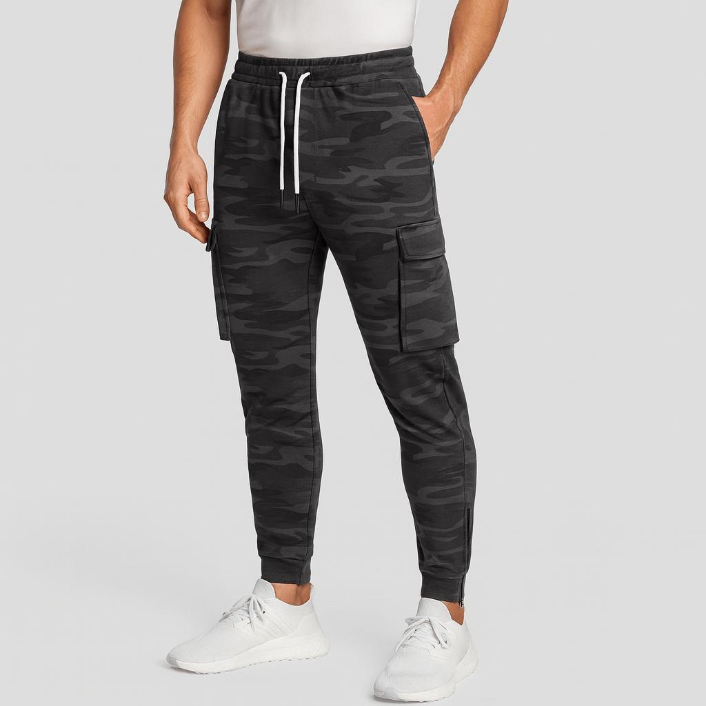 Tanzanix | Sporty 4-Way Stretch Trousers-Apparel & Accessories > Clothing > Pants > Trousers-Camouflage-M-Tanzanix