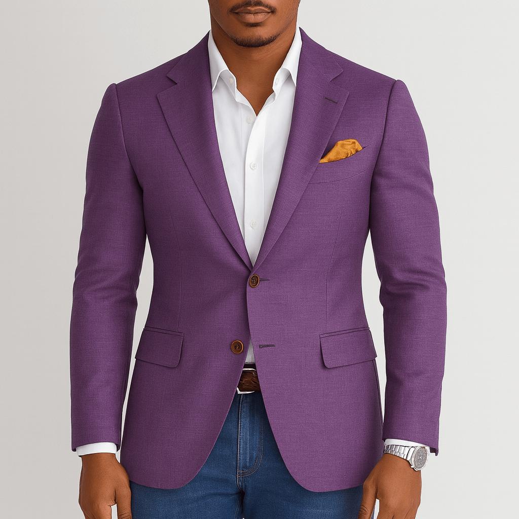 Tanzanix | Tailored blazer with structured cut-Apparel & Accessories > Clothing > Outerwear > Coats & Jackets > Sport Jackets-Purple-S-Tanzanix
