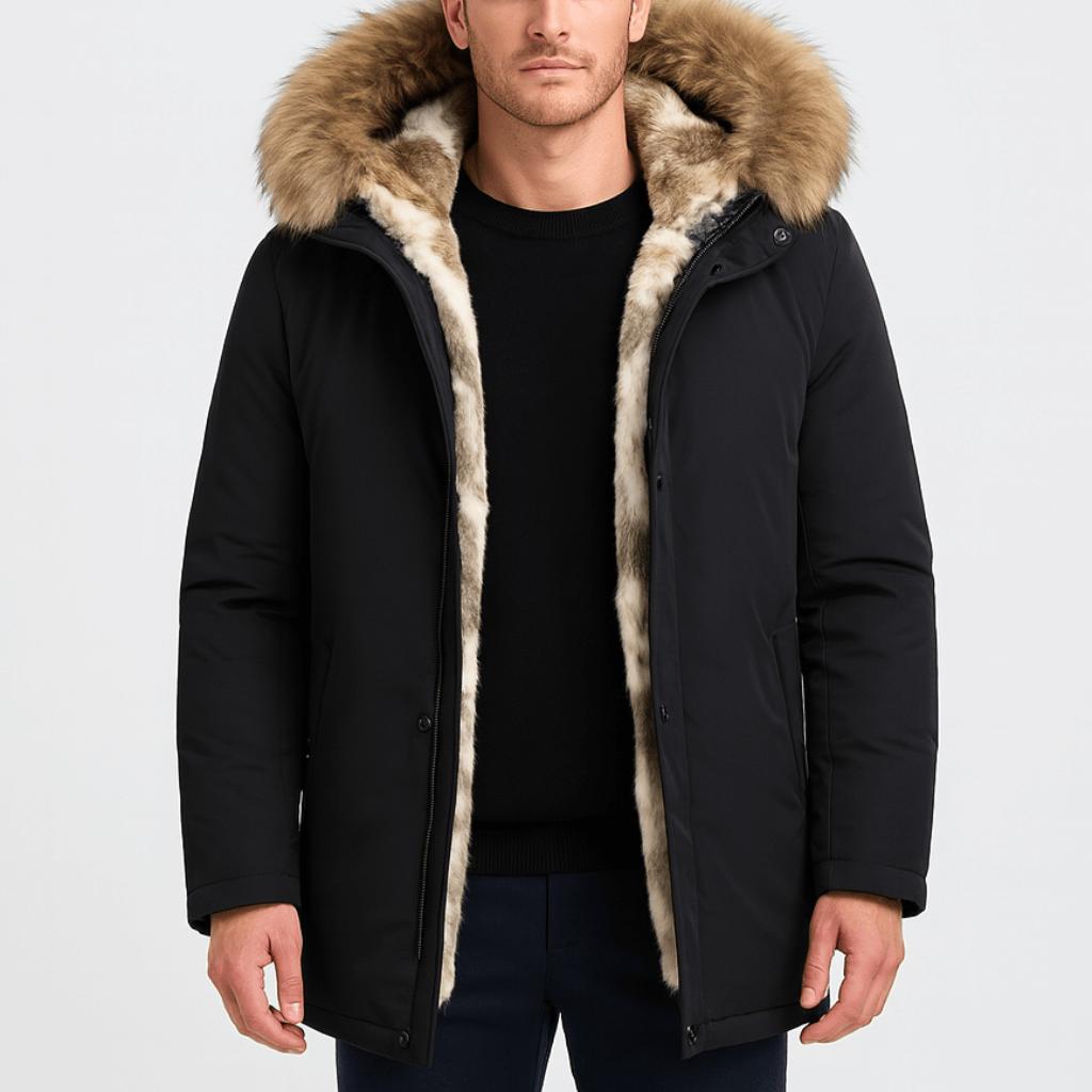 Tanzanix | Thermal puffer jacket with removable hood-Apparel & Accessories > Clothing > Outerwear > Coats & Jackets > Puffer Jackets-Black-S-Tanzanix