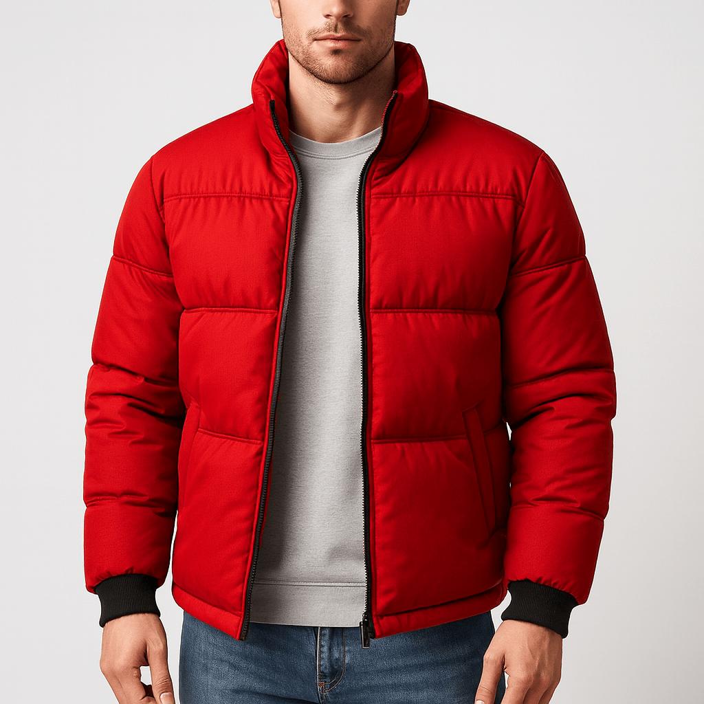 Tanzanix | Thick padded puffer jacket-Apparel & Accessories > Clothing > Outerwear > Coats & Jackets > Puffer Jackets-Red-XS-Tanzanix