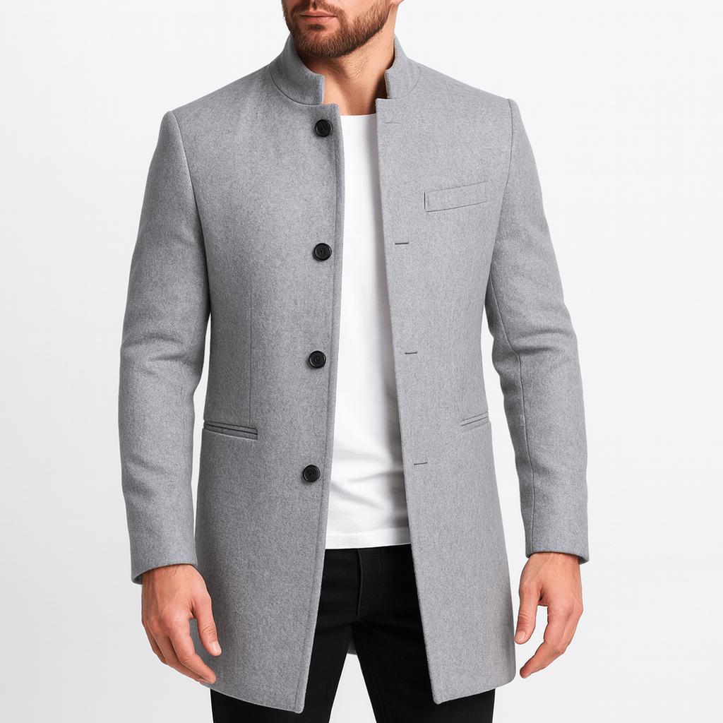 Tanzanix | Weather-resistant woolen coat-Apparel & Accessories > Clothing > Outerwear > Coats & Jackets > Overcoats-Grey-XS-Tanzanix