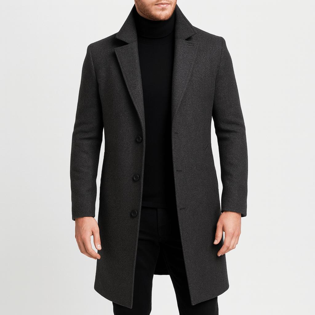 Tanzanix | Wool blend trench coat-Apparel & Accessories > Clothing > Outerwear > Coats & Jackets > Trench Coats-Gray-S-Tanzanix