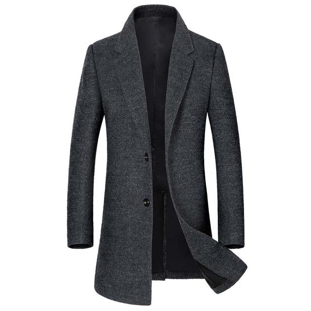 Tanzanix | Woolen coat with mandarin collar-Apparel & Accessories > Clothing > Outerwear > Coats & Jackets > Overcoats-Tanzanix