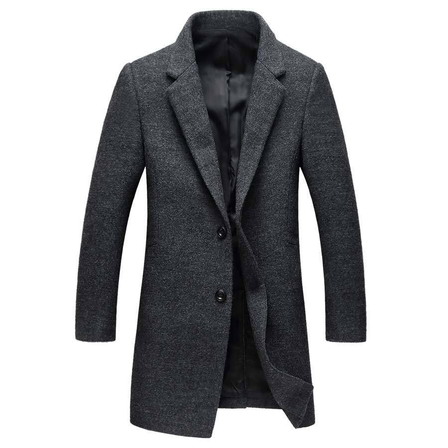 Tanzanix | Woolen coat with mandarin collar-Apparel & Accessories > Clothing > Outerwear > Coats & Jackets > Overcoats-Tanzanix
