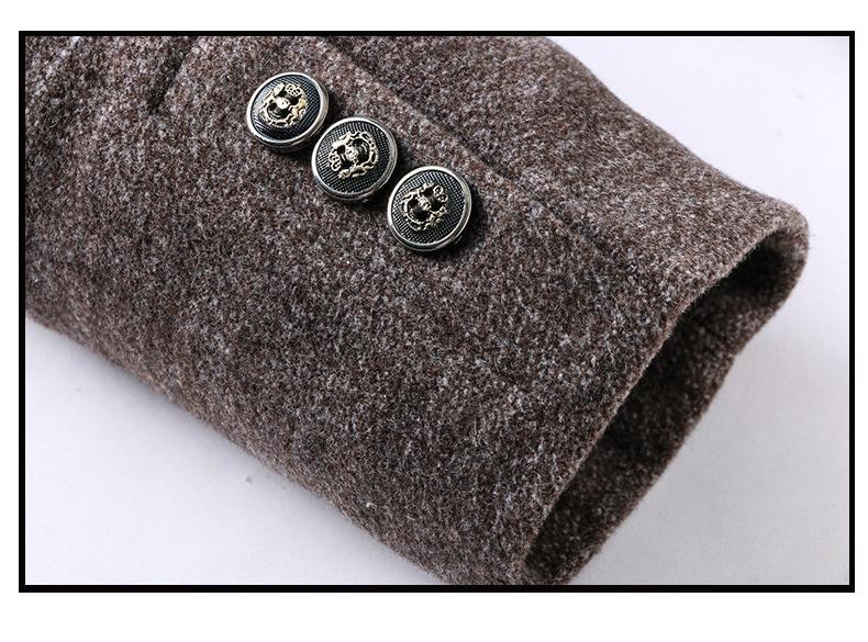 Tanzanix | Woolen coat with turn-down collar and detachable scarf-Apparel & Accessories > Clothing > Outerwear > Coats & Jackets > Overcoats-Tanzanix
