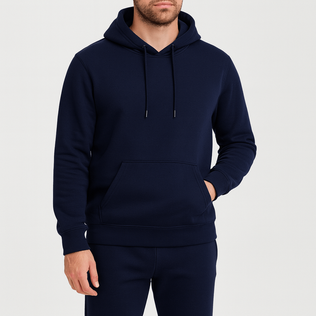 Albert | Mjukisset för herr med hoodie - Marinblå