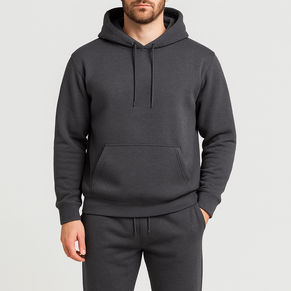 Albert | Mjukisset för herr med hoodie - Mörkgrå