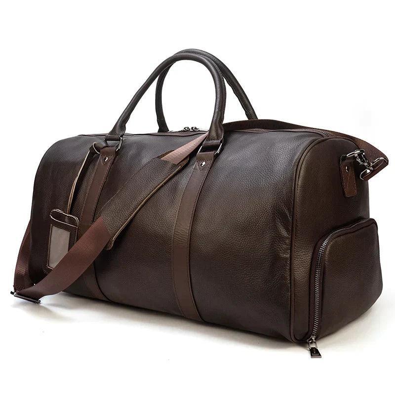Alexander | Men's Leather Weekender Duffel Bag - view 3