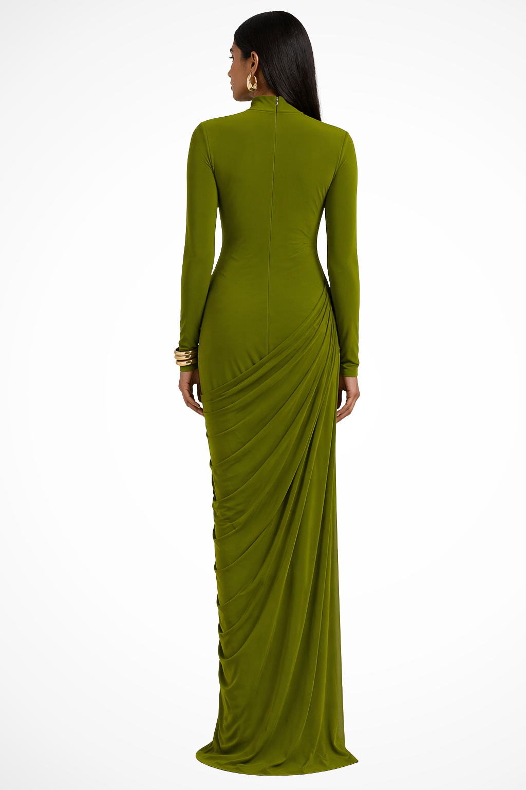 Ava | Women's Long Sleeve High Neck Maxi Dress - view 5
