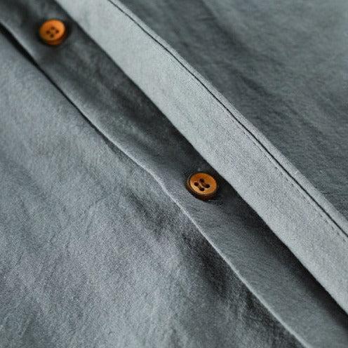 Cameron | Men's Linen Grandad Collar Shirt - view 6