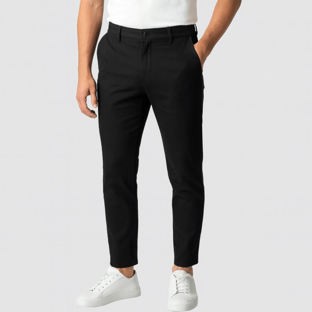 Edward | Men's Slim Fit Stretch Chinos - Black