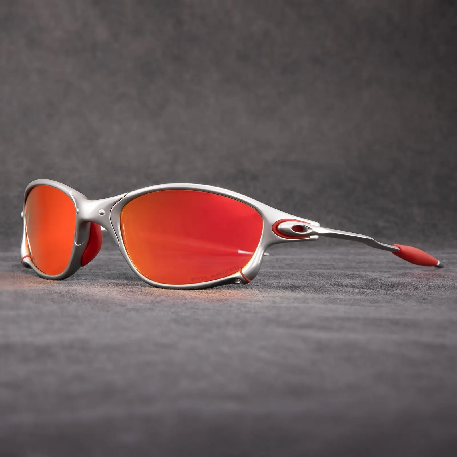 Elliot | Men's Polarized Sunglasses - Orange & Silver