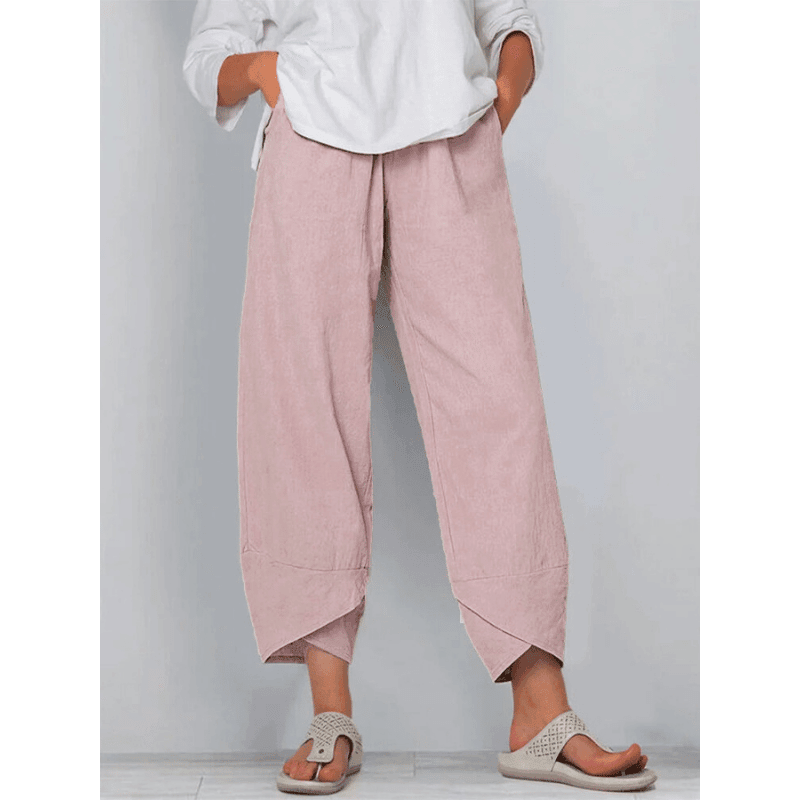 Elsie | Women's High-Waisted Cotton Trousers - view 13