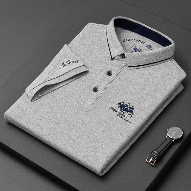 Finley | Men's Cotton Polo Shirt - Grey