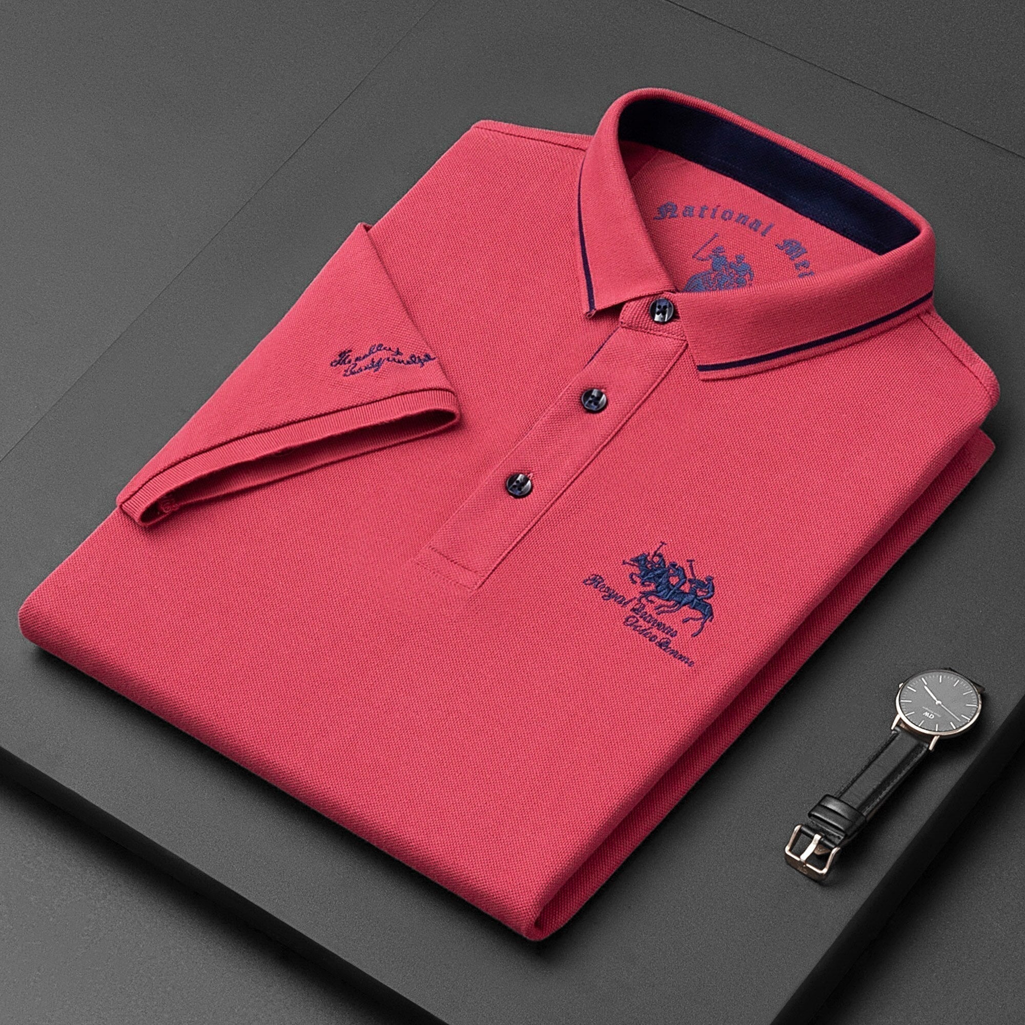 Finley | Men's Cotton Polo Shirt - Red