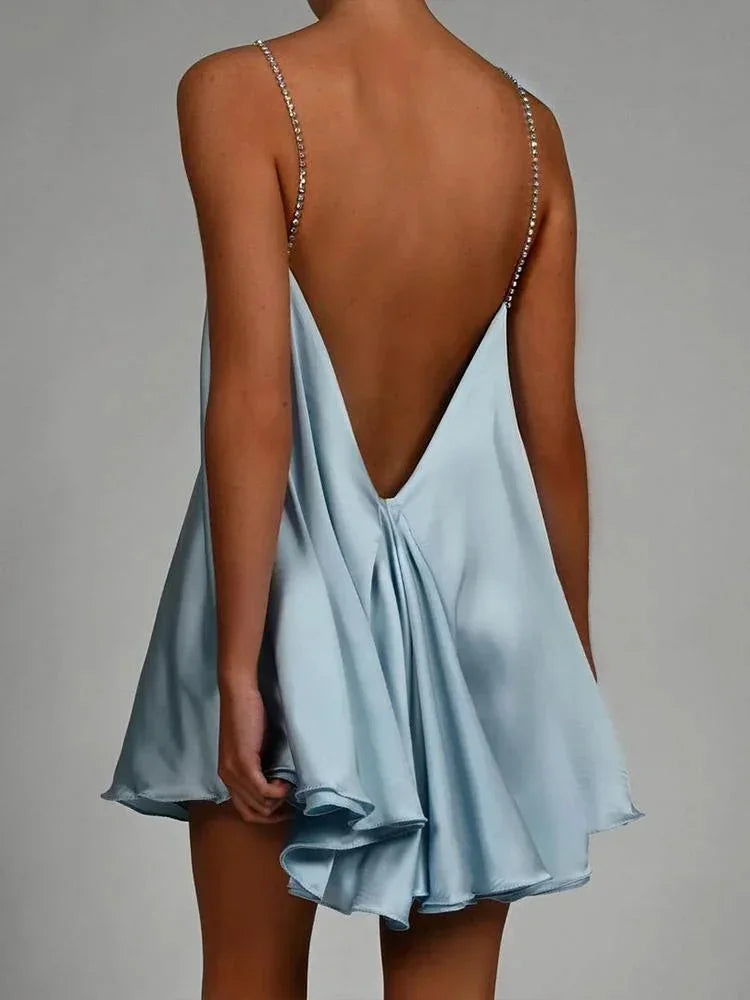 Georgia | Women's Satin Chain Mini Dress - view 18