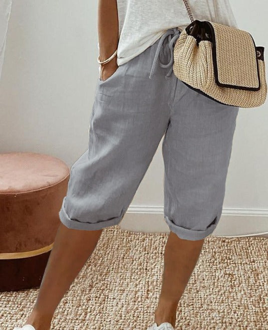 Grace | Women's Relaxed Fit Capri Pants - Gray